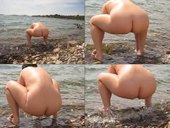 Beach pissing!